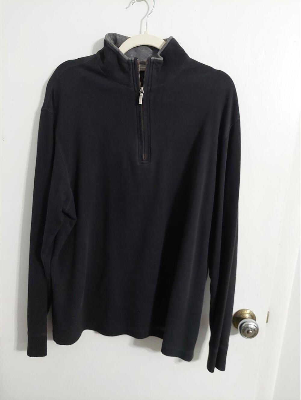 Black Quarter Zip Pullover Sweater